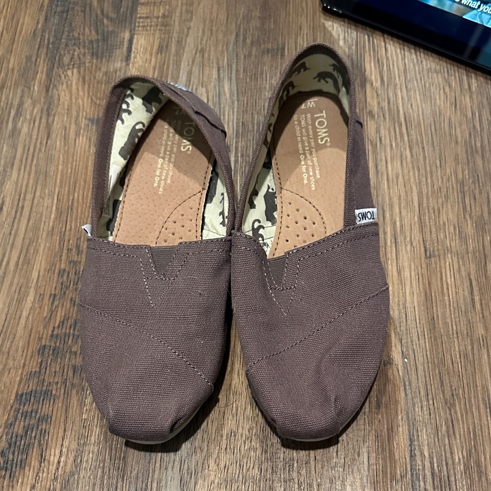 TOMS Chocolate Canvas Slip-Ons